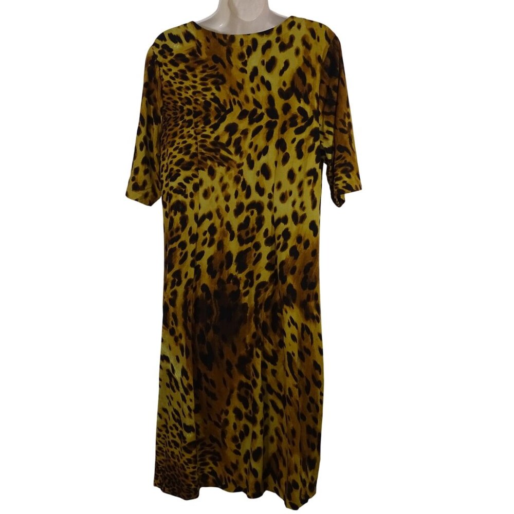 Tommy Bahama Serengeti Spots Animal Print V-Neck Sheath Dress Women Size L - Picture 3 of 9